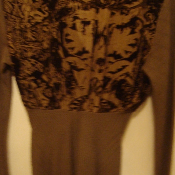 Just Cavalli Brown/Olive Knit Blouse With Velvet Small - Picture 12 of 12